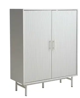 Estila Barová skříňka Hvidea, greige, žebrovaná, 122 cm