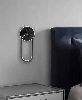 Nástěnná lampa MONET oválná černá 13W LED 3000K, 4000K, 6000K bílé stínidlo