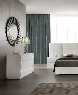 Estila Moderní luxusní postel Sara s rozšířeným čelem s čalouněním z ekokůže 140-180cm