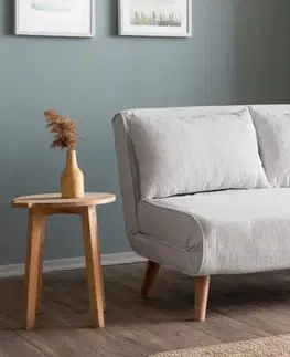 Dvoumístná rozkládací pohovka Folde 2-Seater - Teddy Fabric - White
