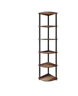 Regál Corner Walnut, 6 polic, M