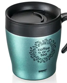 Banquet Termohrnek cestovní TAZZA 330 ml, zelenošedá