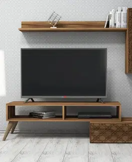TV stěna / Sestava pod TV Planet - Walnut, Walnut
