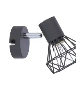 Nástěnná lampa Verve s jedním šedým drátem 1X40W E14