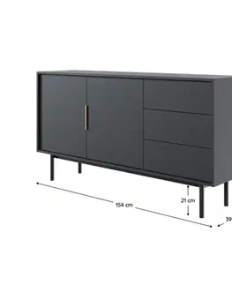 Komoda VIVALA 2D3S, černá