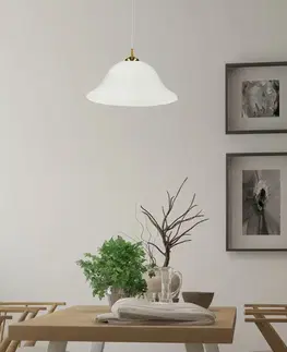Závěsná lampa Vera, zlatá, 1x60W, E27, stínidlo z alabastru