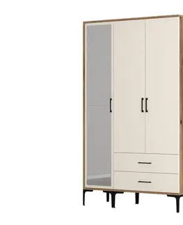 Šatní skříň Kumsal RT - Walnut, Cream