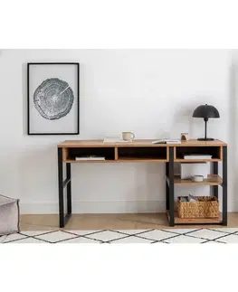 Pracovní stůl Emro Walnut and Black