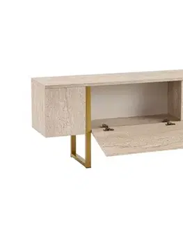 TV stolek Serenity - Travertine, Gold