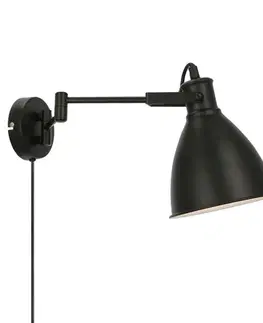 Nástěnná lampa černá nastavitelná 1xE27 Espera