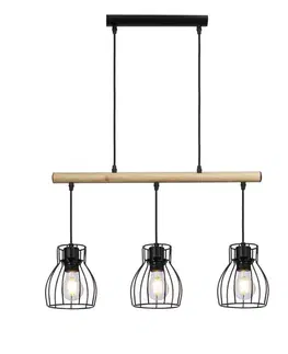 Závěsná lampa černá 3x60W Bernita
