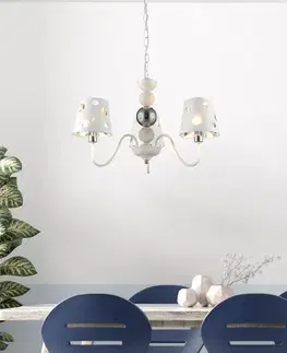 Bílý lustrový závěsný lampa 3xE14 Batley Ledea