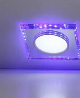 Stropní svítidlo chrom/modré čtvercové LED SSP-22