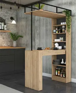 Barový stůl stůl Jany Walnut and Black