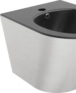 MEXEN Lena bidet závěsný, černá mat/stříbrná vzor 35224873