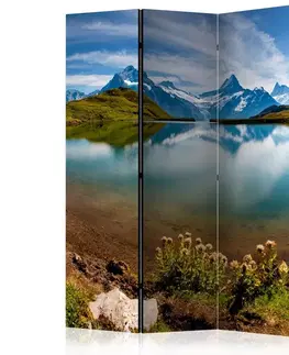 Paraván Lake with mountain reflection Switzerland Dekorhome
