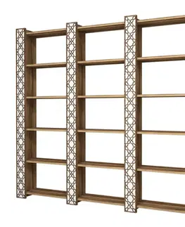 Knihovna City 3 - Walnut, White