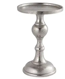 Estila Designový antický svícen Farrah ve stříbrné barvě z kovu 18cm