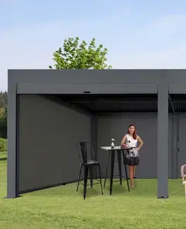 Bioklimatická pergola HWC-L46 3x6 s 6 bočními stěnami