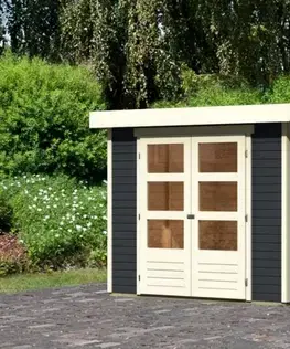 Dřevěný zahradní domek ASKOLA 3 s přístavkem 240 Lanitplast