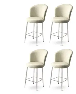 Bar Stool Set (4 Pieces) Alte - Cream, Chrome