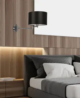 Nástěnná lampa Alexia Chrome 1X40W E14 Černé stínidlo