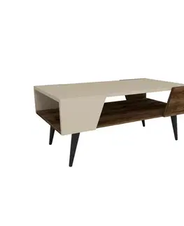 Konferenční stolek Aren Beige and Light Walnut