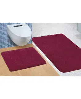 Bellatex Sada koupelnových předložek Micro bordó, 60 x 100 cm, 60 x 50 cm