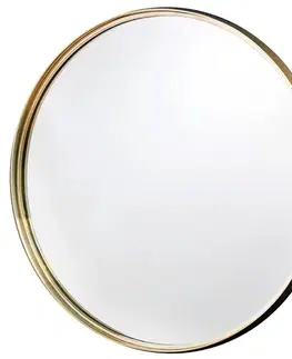 Estila Designové glamour kulaté nástěnné zrcadlo Keening s kovovým zlatým rámem 50 cm