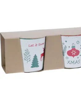 Sada 2 kameninových hrnků Let It Snow/Xmas 350 ml