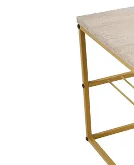 Konferenční stolek Asude - Gold, Travertine