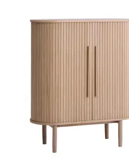 Estila Barová skříňka Alborg, světlý dub, 118 cm