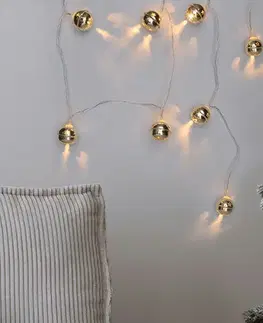Solight LED vánoční řetěz rolničky, 10x LED, 1,5 m, 2x AA