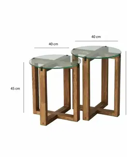 Sada odkládacích stolků Amalfi Walnut, 2 ks