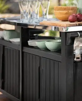 Zahradní stůl / skříň s dřezem UNITY CHEF 415L grafit Keter