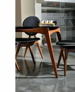 Sada jídelních židlí Touch Anthracite and Walnut, 2 ks
