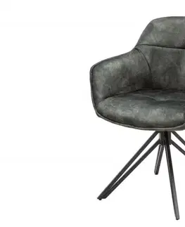 Estila Moderní zelená sametová židle Marmol s černými nohami z kovu 82cm