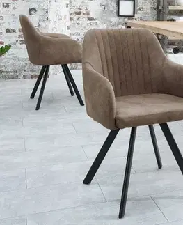Estila Designová vintage židle Lucca taupe