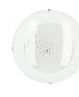 Bílá LED stropní lampa s krystaly Priština