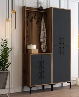 Předsíňová stěna Berlin BA - Walnut, Anthracite