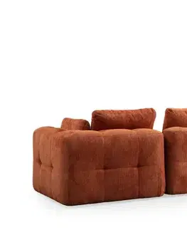Rohová sedací souprava Amaris 3 Seater With Pouffe - Orange