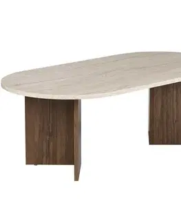 Konferenční stolek Sable - Travertine, Venezia Walnut