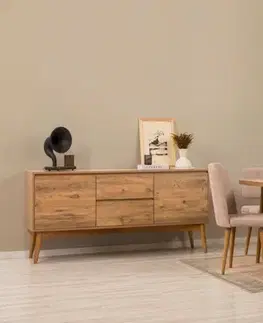 Set s rozkládacím stolem, židlemi a konzolou (6 kusů) Vina Bench 04 0900 - Atlantic Pine, Stone