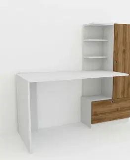 Pracovní stůl Merinos White and Walnut