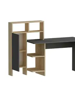 Pracovní stůl Bugra Anthracite and Oak