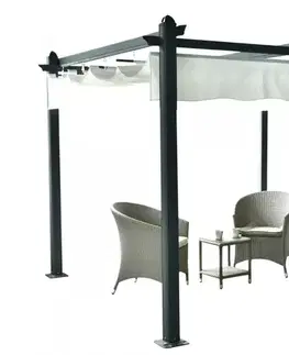 Hliníková pergola se zatahovací střechou 2,92 x 2,92 m Dekorhome