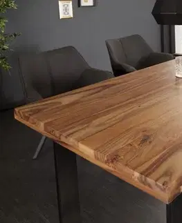 Estila Industriální jídelní stůl z masivu Steele Craft 120 cm z masivu