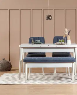 Jídelní set s rozkládacím stolem a židlemi (4 kusy) Vina 1048 - Dark Blue, White