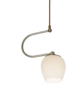 Závěsná lampa Serano patinovaná 1x60W E27 bílé stínidlo