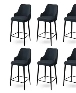 Bar Stool Set (6 Pieces) Enox - Anthracite, Black